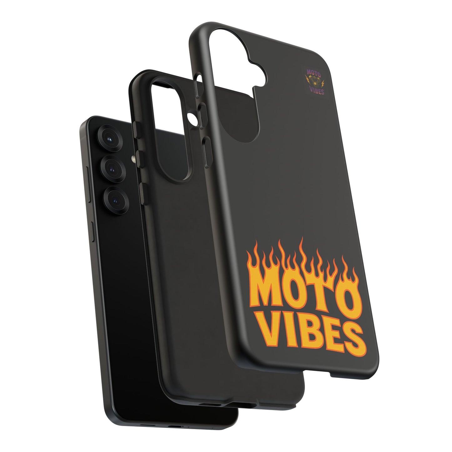 Moto Vibes Phone Case, Tough Phone Cover, Motorcycle Lover Gift, Biker Accessories, Flames Design, Cool Phone Protector
