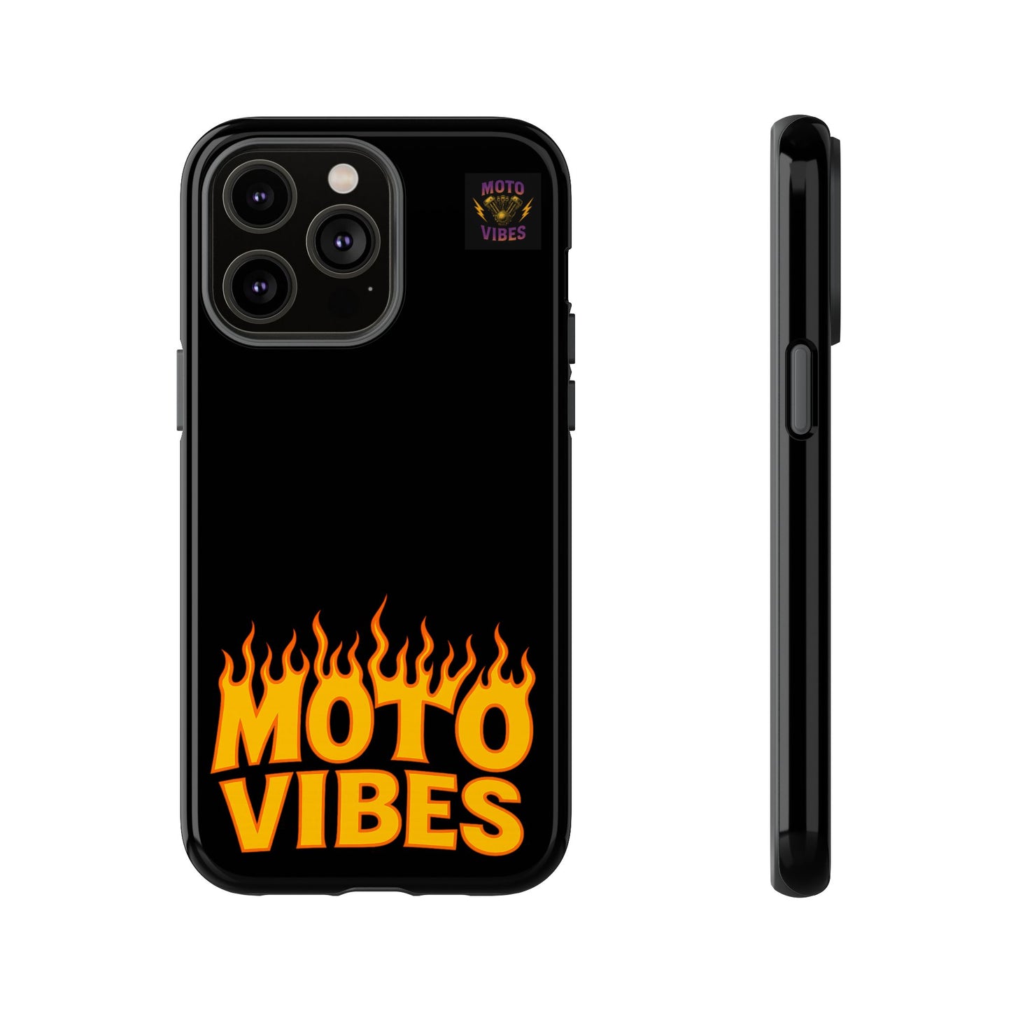 Moto Vibes Phone Case, Tough Phone Cover, Motorcycle Lover Gift, Biker Accessories, Flames Design, Cool Phone Protector