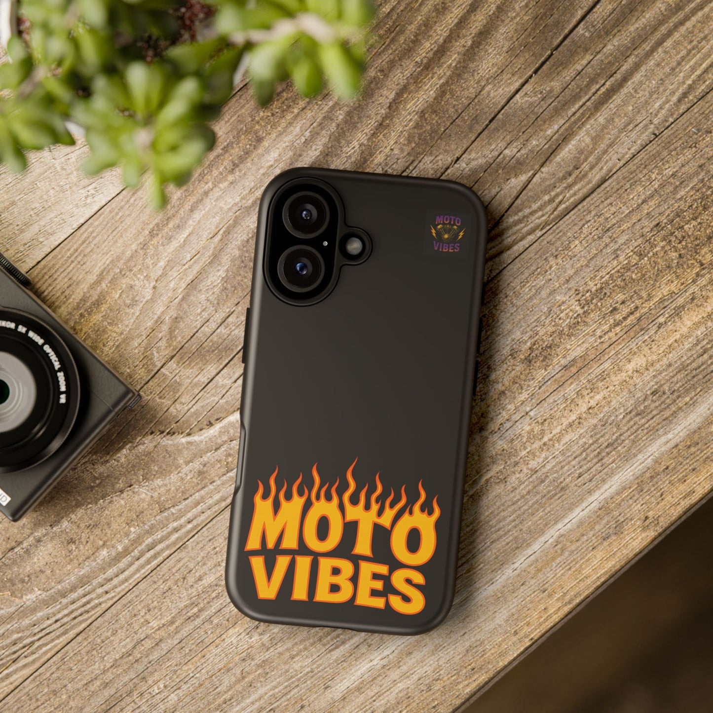 Moto Vibes Phone Case, Tough Phone Cover, Motorcycle Lover Gift, Biker Accessories, Flames Design, Cool Phone Protector