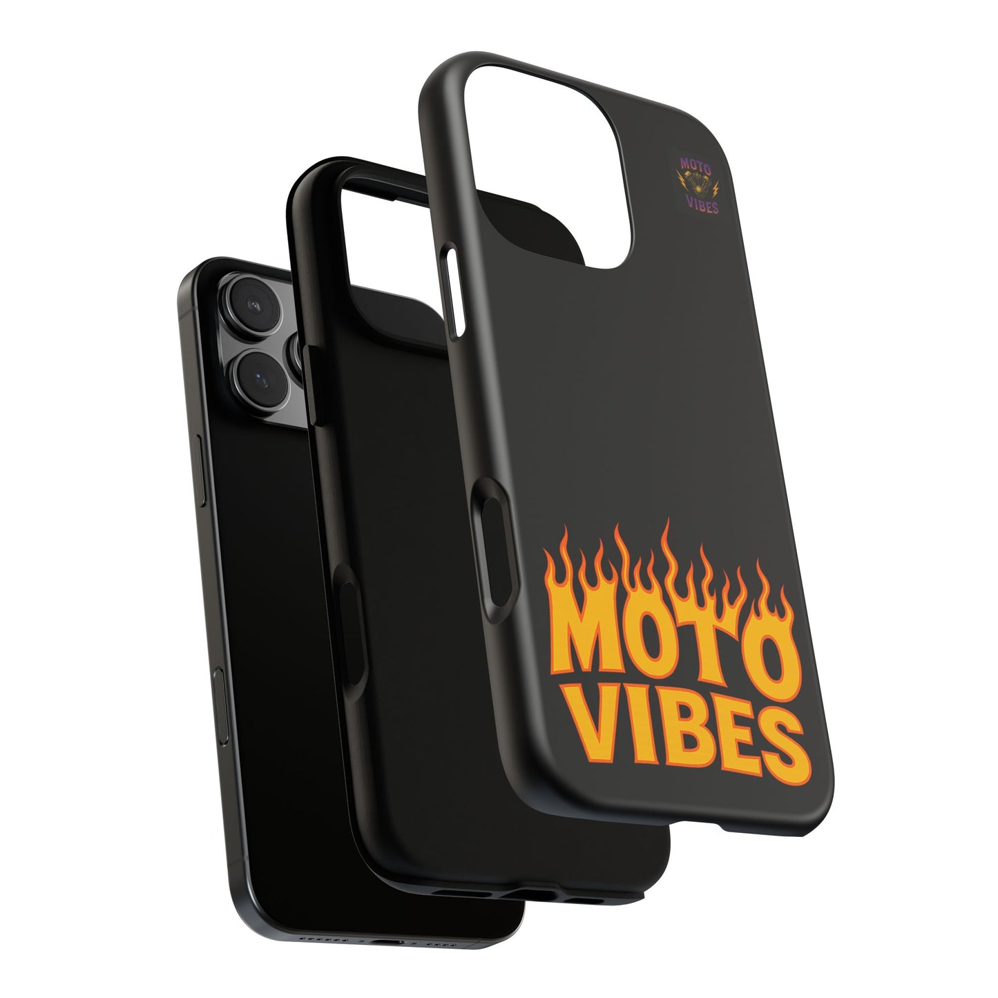 Moto Vibes Phone Case, Tough Phone Cover, Motorcycle Lover Gift, Biker Accessories, Flames Design, Cool Phone Protector