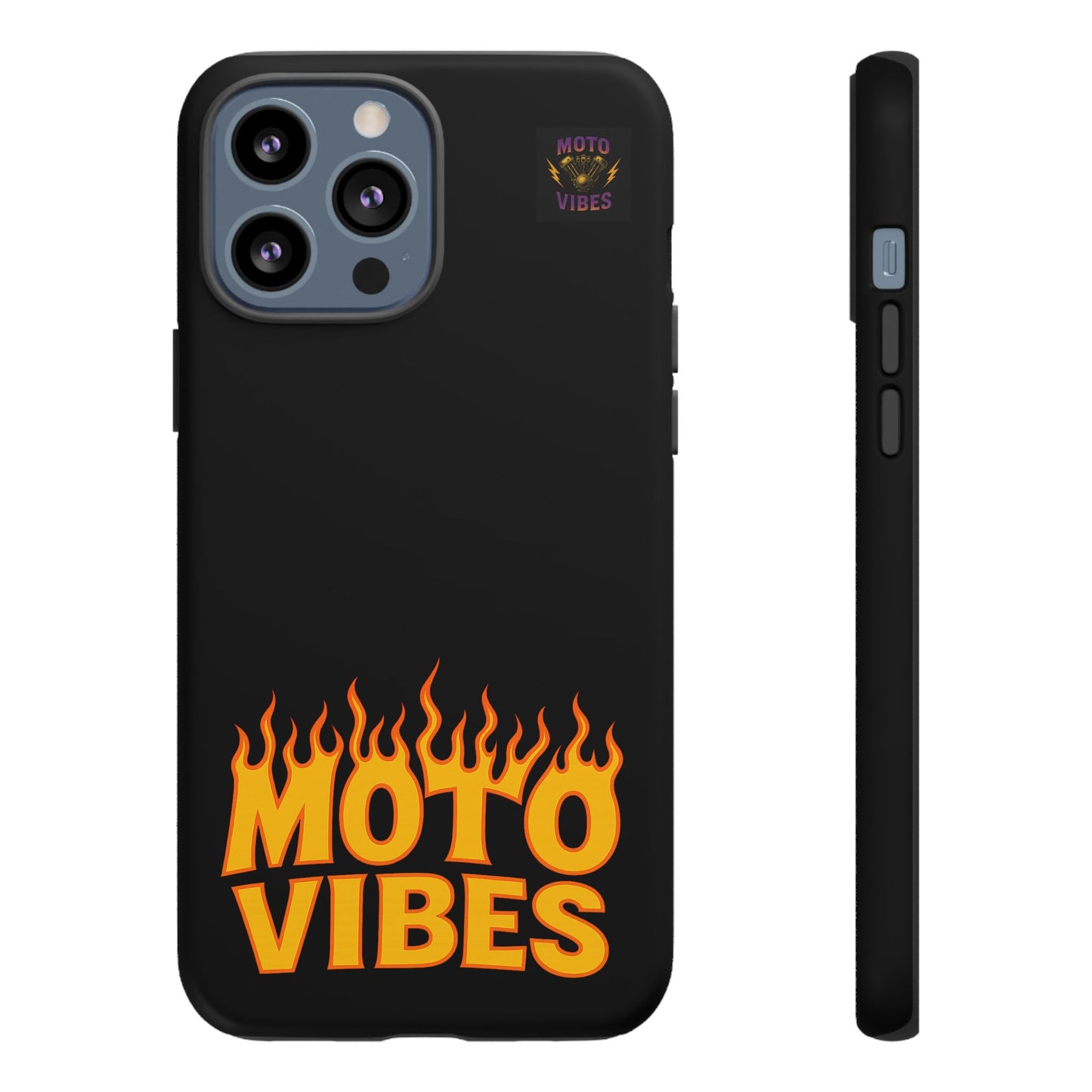 Moto Vibes Phone Case, Tough Phone Cover, Motorcycle Lover Gift, Biker Accessories, Flames Design, Cool Phone Protector