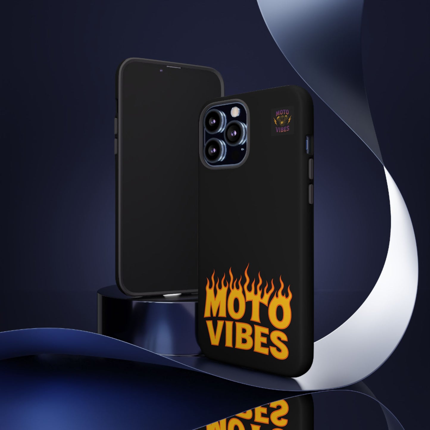 Moto Vibes Phone Case, Tough Phone Cover, Motorcycle Lover Gift, Biker Accessories, Flames Design, Cool Phone Protector