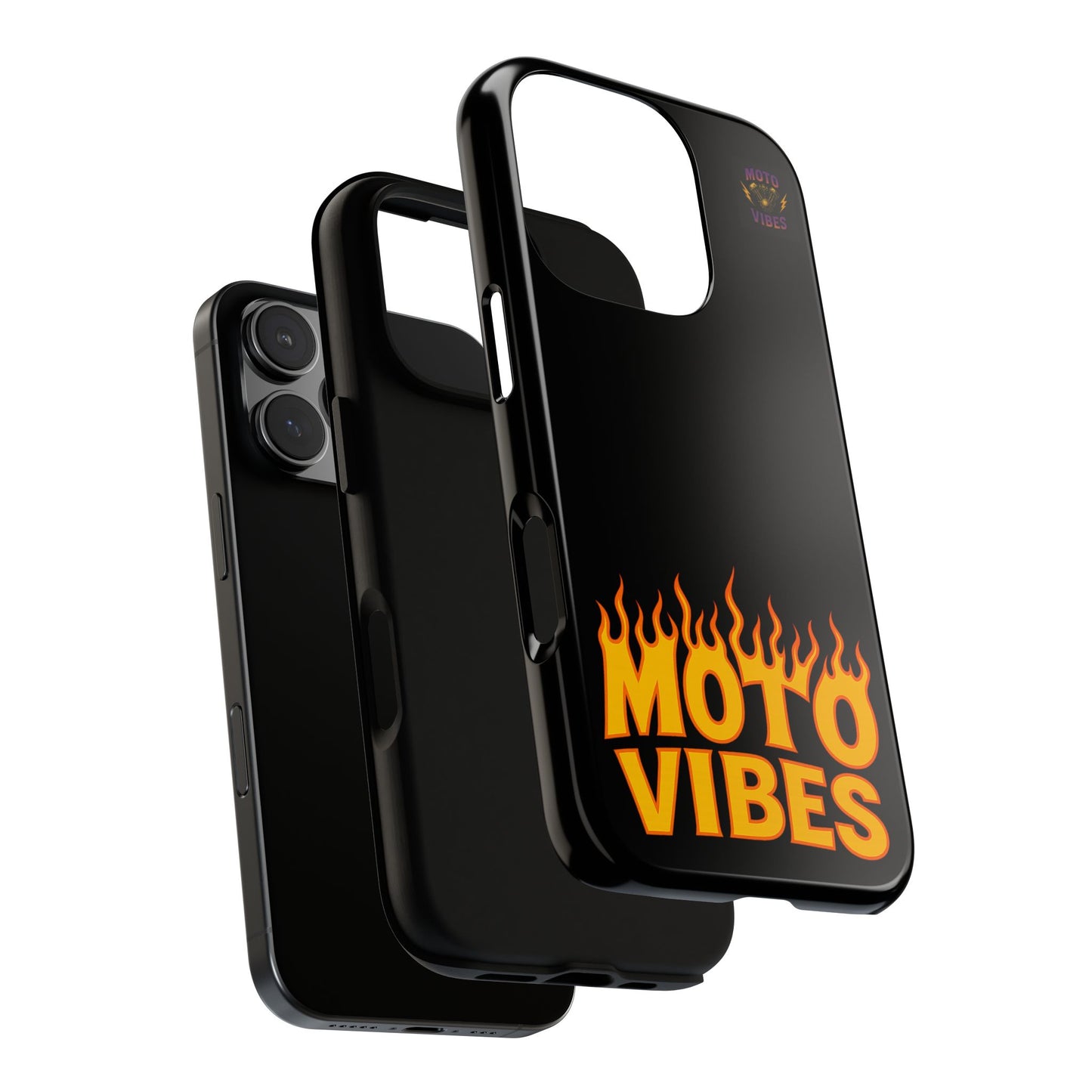Moto Vibes Phone Case, Tough Phone Cover, Motorcycle Lover Gift, Biker Accessories, Flames Design, Cool Phone Protector