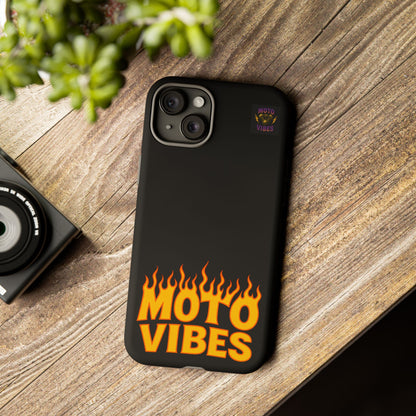 Moto Vibes Phone Case, Tough Phone Cover, Motorcycle Lover Gift, Biker Accessories, Flames Design, Cool Phone Protector