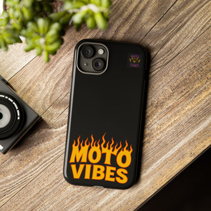 Moto Vibes Phone Case, Tough Phone Cover, Motorcycle Lover Gift, Biker Accessories, Flames Design, Cool Phone Protector