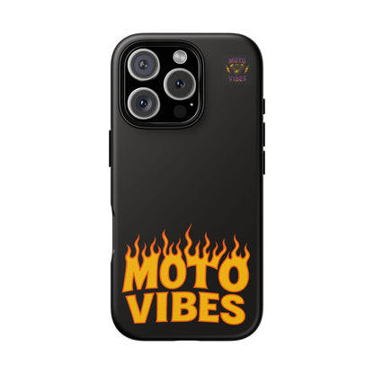 Moto Vibes Phone Case, Tough Phone Cover, Motorcycle Lover Gift, Biker Accessories, Flames Design, Cool Phone Protector