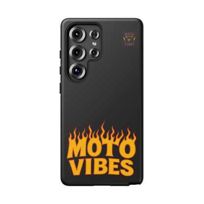 Moto Vibes Phone Case, Tough Phone Cover, Motorcycle Lover Gift, Biker Accessories, Flames Design, Cool Phone Protector