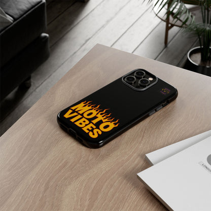 Moto Vibes Phone Case, Tough Phone Cover, Motorcycle Lover Gift, Biker Accessories, Flames Design, Cool Phone Protector