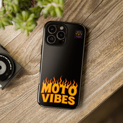 Moto Vibes Phone Case, Tough Phone Cover, Motorcycle Lover Gift, Biker Accessories, Flames Design, Cool Phone Protector