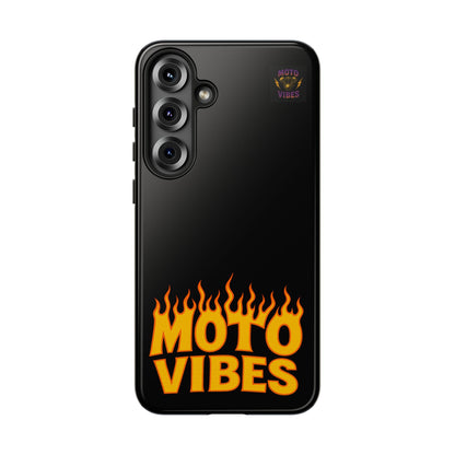 Moto Vibes Phone Case, Tough Phone Cover, Motorcycle Lover Gift, Biker Accessories, Flames Design, Cool Phone Protector