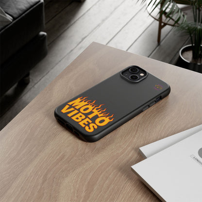 Moto Vibes Phone Case, Tough Phone Cover, Motorcycle Lover Gift, Biker Accessories, Flames Design, Cool Phone Protector