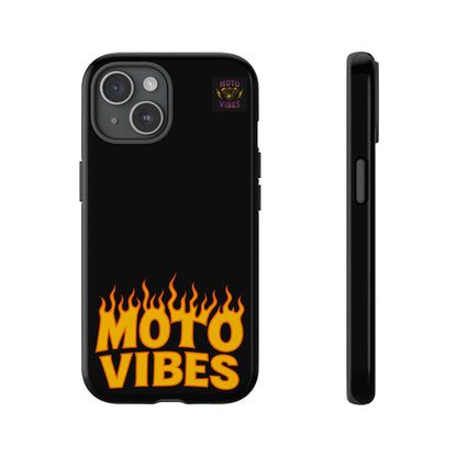 Moto Vibes Phone Case, Tough Phone Cover, Motorcycle Lover Gift, Biker Accessories, Flames Design, Cool Phone Protector