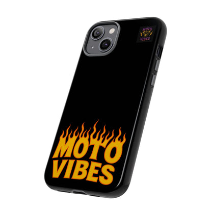 Moto Vibes Phone Case, Tough Phone Cover, Motorcycle Lover Gift, Biker Accessories, Flames Design, Cool Phone Protector
