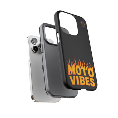 Moto Vibes Phone Case, Tough Phone Cover, Motorcycle Lover Gift, Biker Accessories, Flames Design, Cool Phone Protector