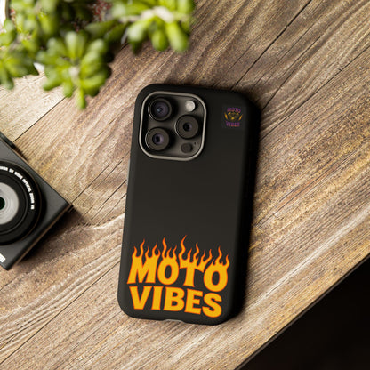 Moto Vibes Phone Case, Tough Phone Cover, Motorcycle Lover Gift, Biker Accessories, Flames Design, Cool Phone Protector