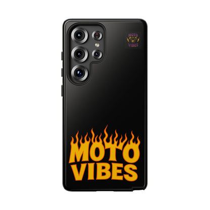 Moto Vibes Phone Case, Tough Phone Cover, Motorcycle Lover Gift, Biker Accessories, Flames Design, Cool Phone Protector