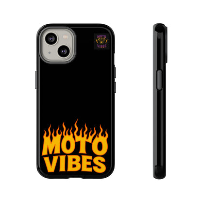 Moto Vibes Phone Case, Tough Phone Cover, Motorcycle Lover Gift, Biker Accessories, Flames Design, Cool Phone Protector