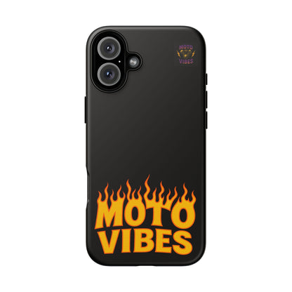 Moto Vibes Phone Case, Tough Phone Cover, Motorcycle Lover Gift, Biker Accessories, Flames Design, Cool Phone Protector
