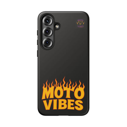 Moto Vibes Phone Case, Tough Phone Cover, Motorcycle Lover Gift, Biker Accessories, Flames Design, Cool Phone Protector
