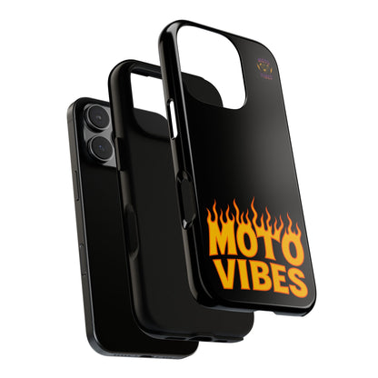 Moto Vibes Phone Case, Tough Phone Cover, Motorcycle Lover Gift, Biker Accessories, Flames Design, Cool Phone Protector